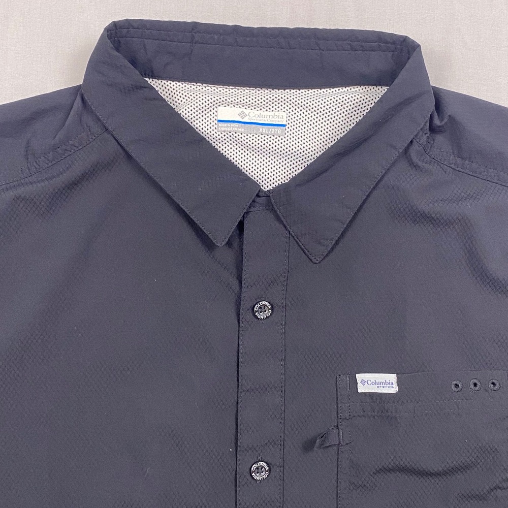 Columbia PFG Vented Omni Shade Fishing Shirt Men Camp Fish Boat XXL 2XL Black